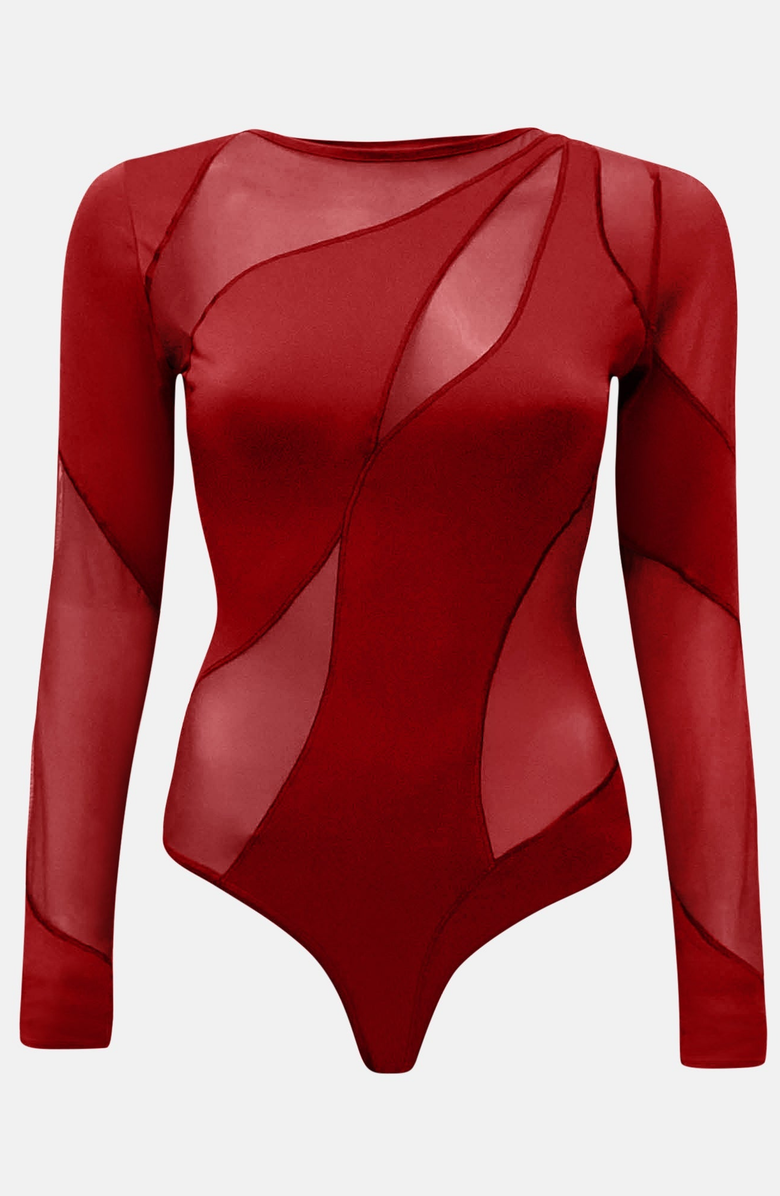 OW Collection SPIRAL Bodysuit, Alternate, color, 