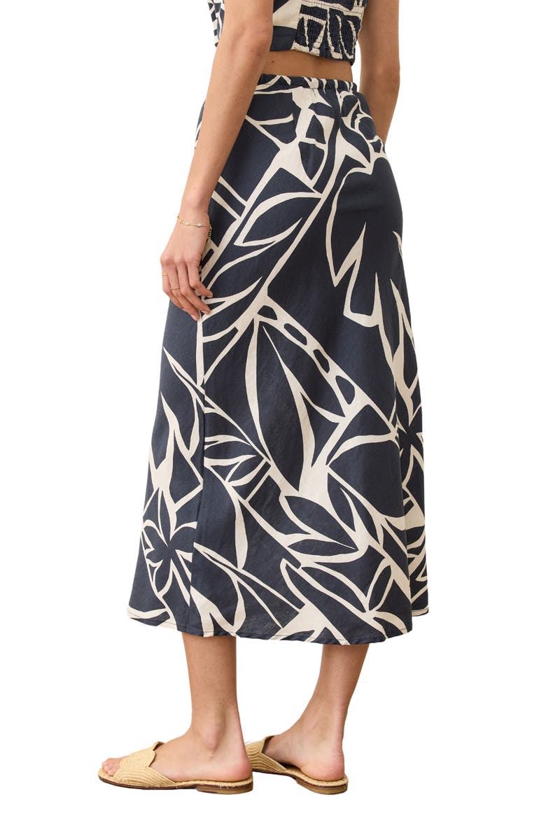 Marine Layer Avery Geo Print Drawstring Midi Skirt, Alternate, color, 