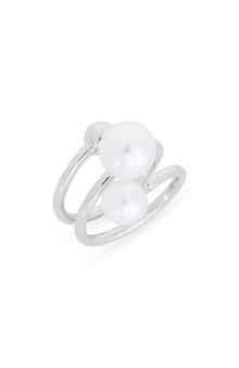 Faux Pearl Coiled Wrap Ring