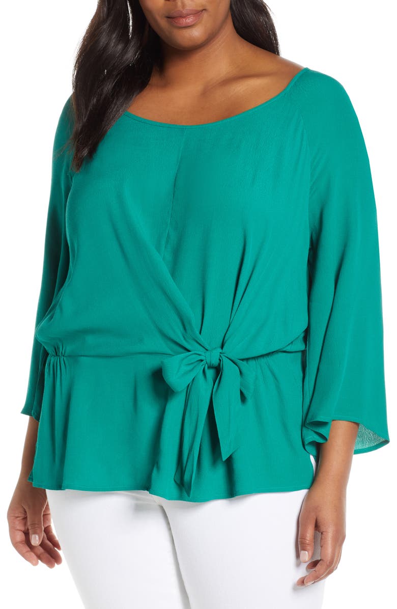 Estelle Rio Tie Front Blouse, Main, color, 