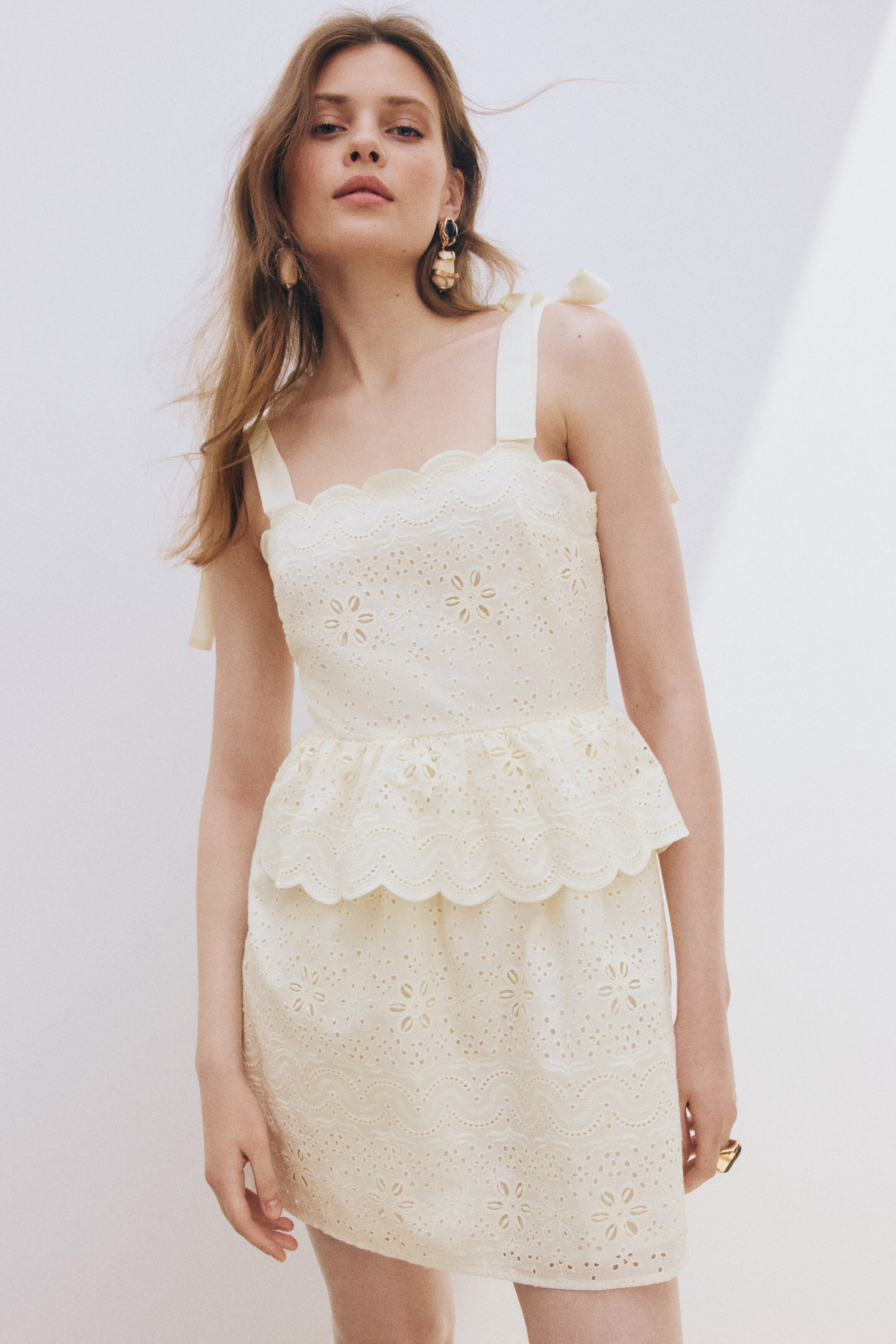 Tie-strap Broderie Anglaise Dress - image 2