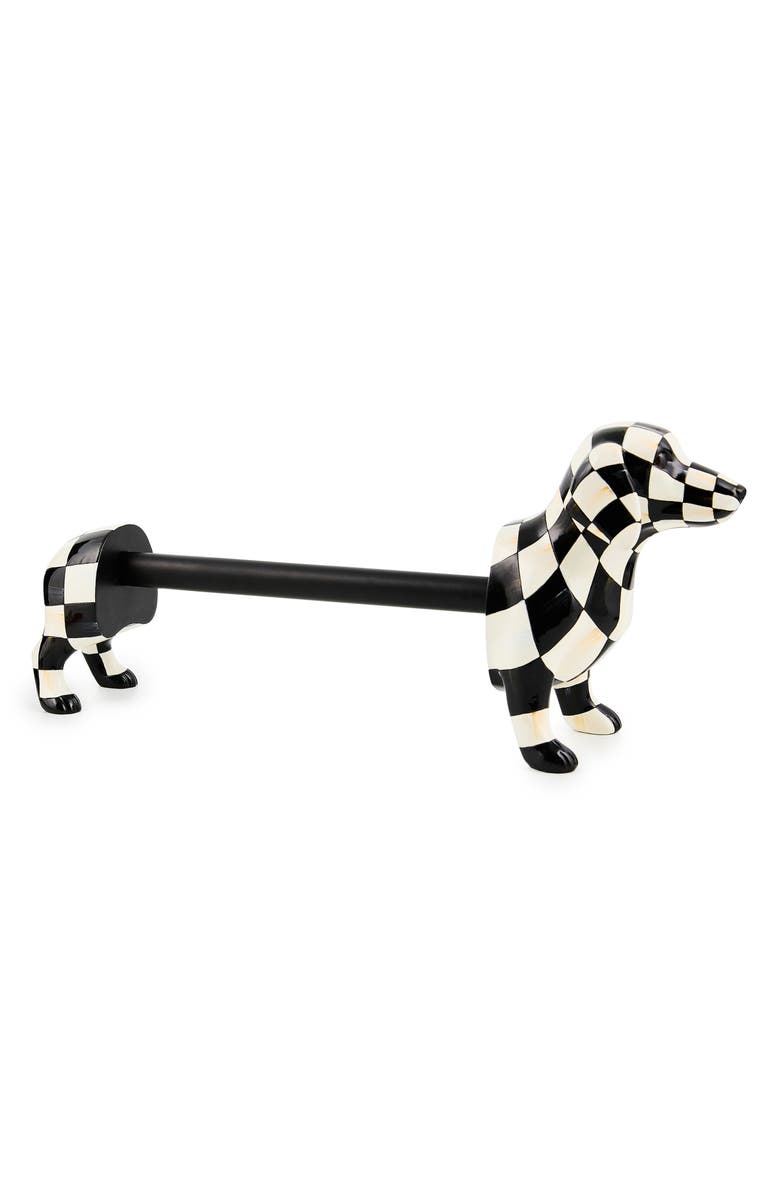 MACKENZIE CHILDS Dachshund Paper Towel Holder, Main, color, Black