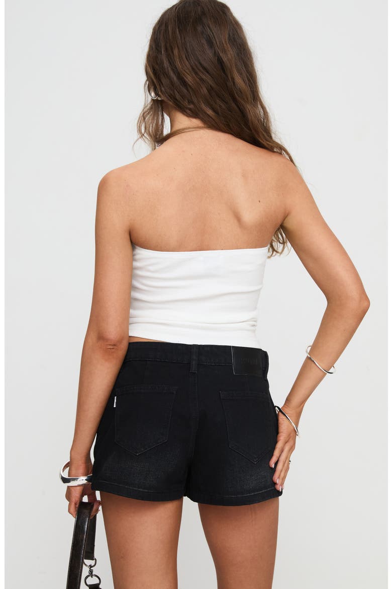 Symphony Stud Detail Denim Skort, Alternate, color, BLACK