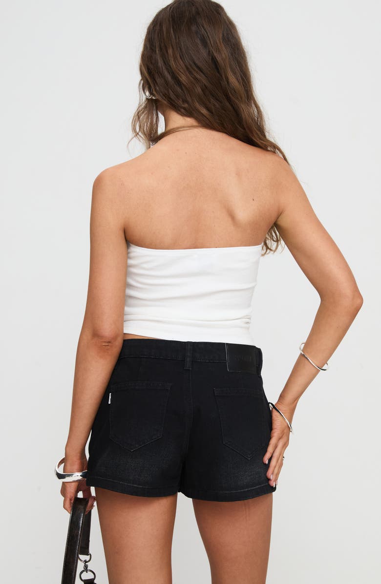 Princess Polly Symphony Stud Detail Denim Skort, Alternate, color, Black