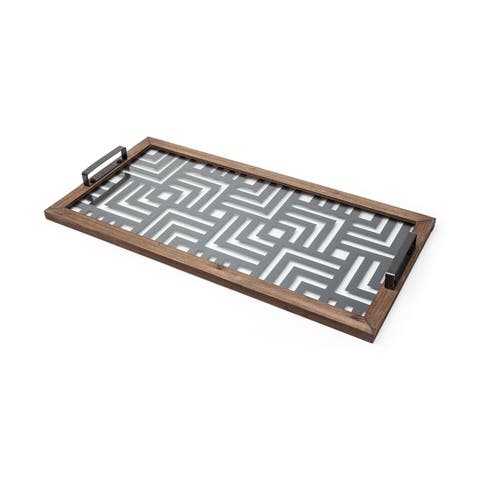 Fantuz Metal - Wood and Glass Serving Tray
