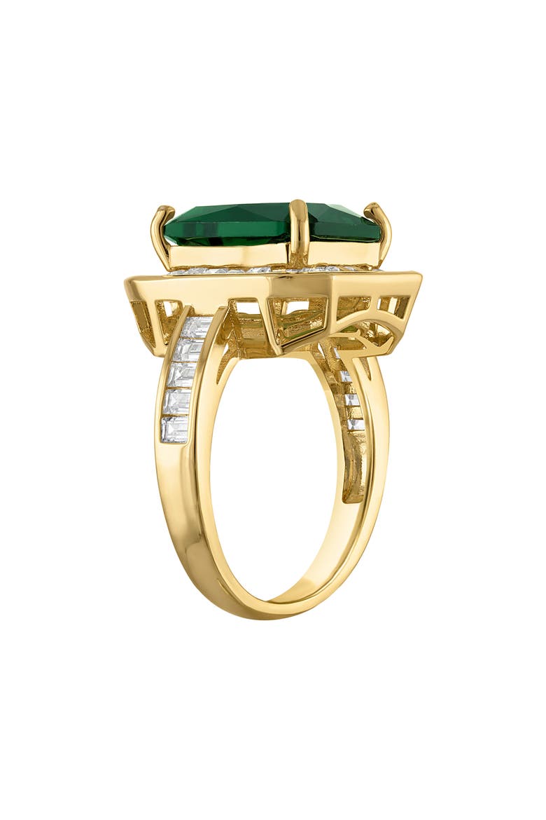 Green Cubic Zirconia Cocktail Ring, Alternate, color, GREEN/ GOLD