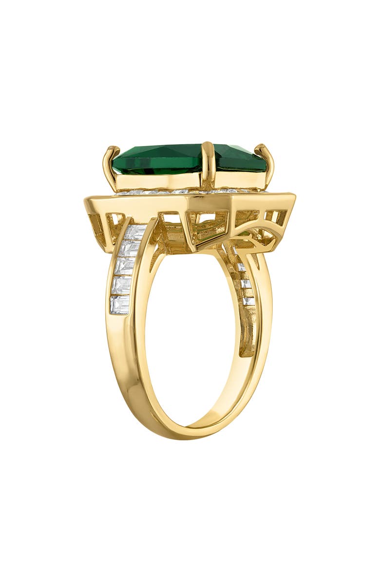 FZN Green Cubic Zirconia Cocktail Ring, Alternate, color, Green/ Gold