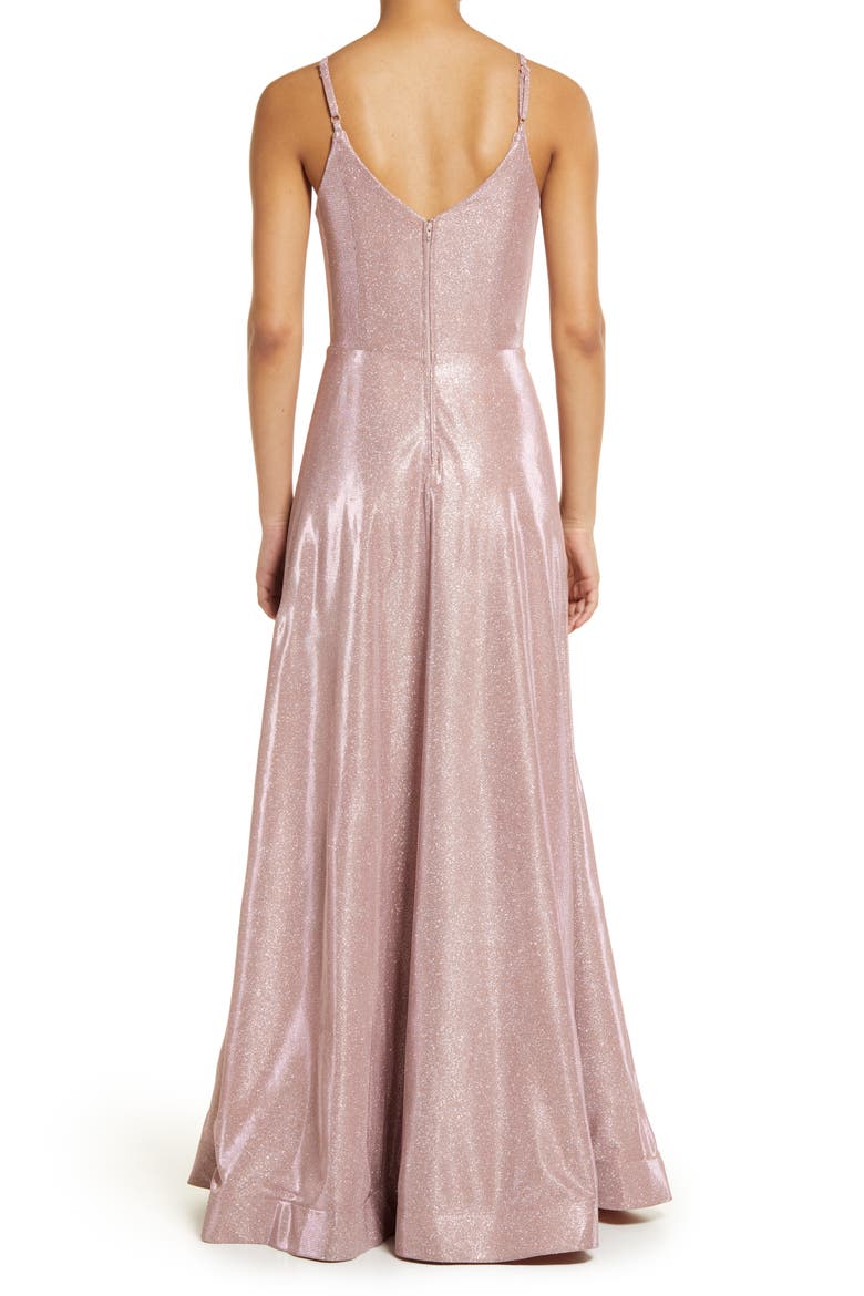 Shimmer A-Line Gown, Alternate, color, MAUVE/ SILVER