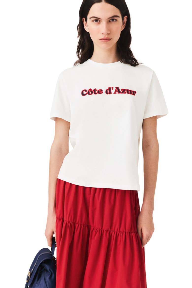 T-shirt with embroidery, Alternate, color, White