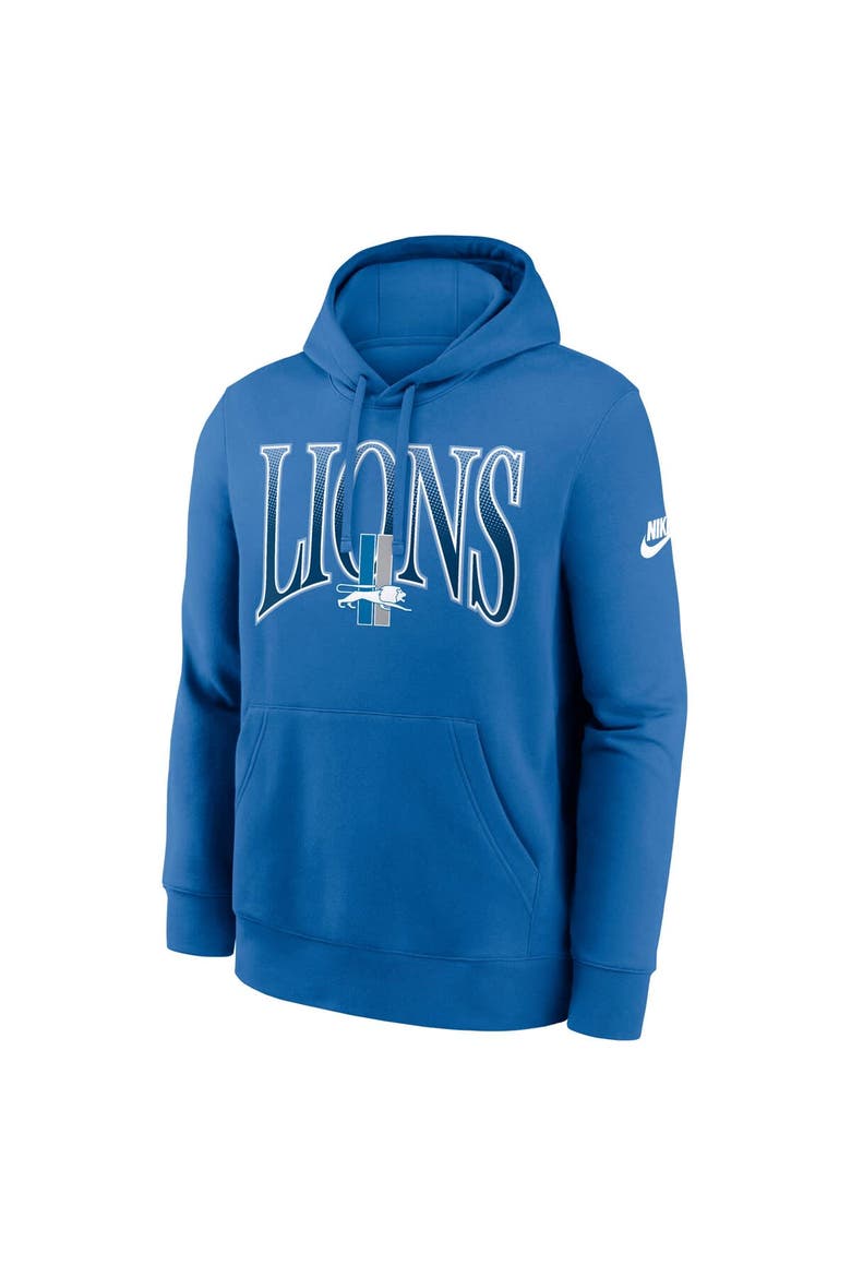 Men's Nike Blue Detroit Lions Full Blitz Club Fleece Pullover Hoodie, Alternate, color, Blue