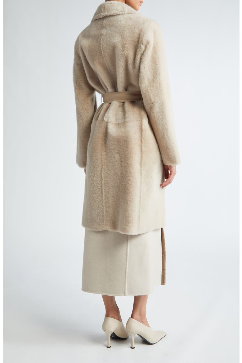 Ulzio Belted Camel & Mohair Coat, Alternate, color, SAND