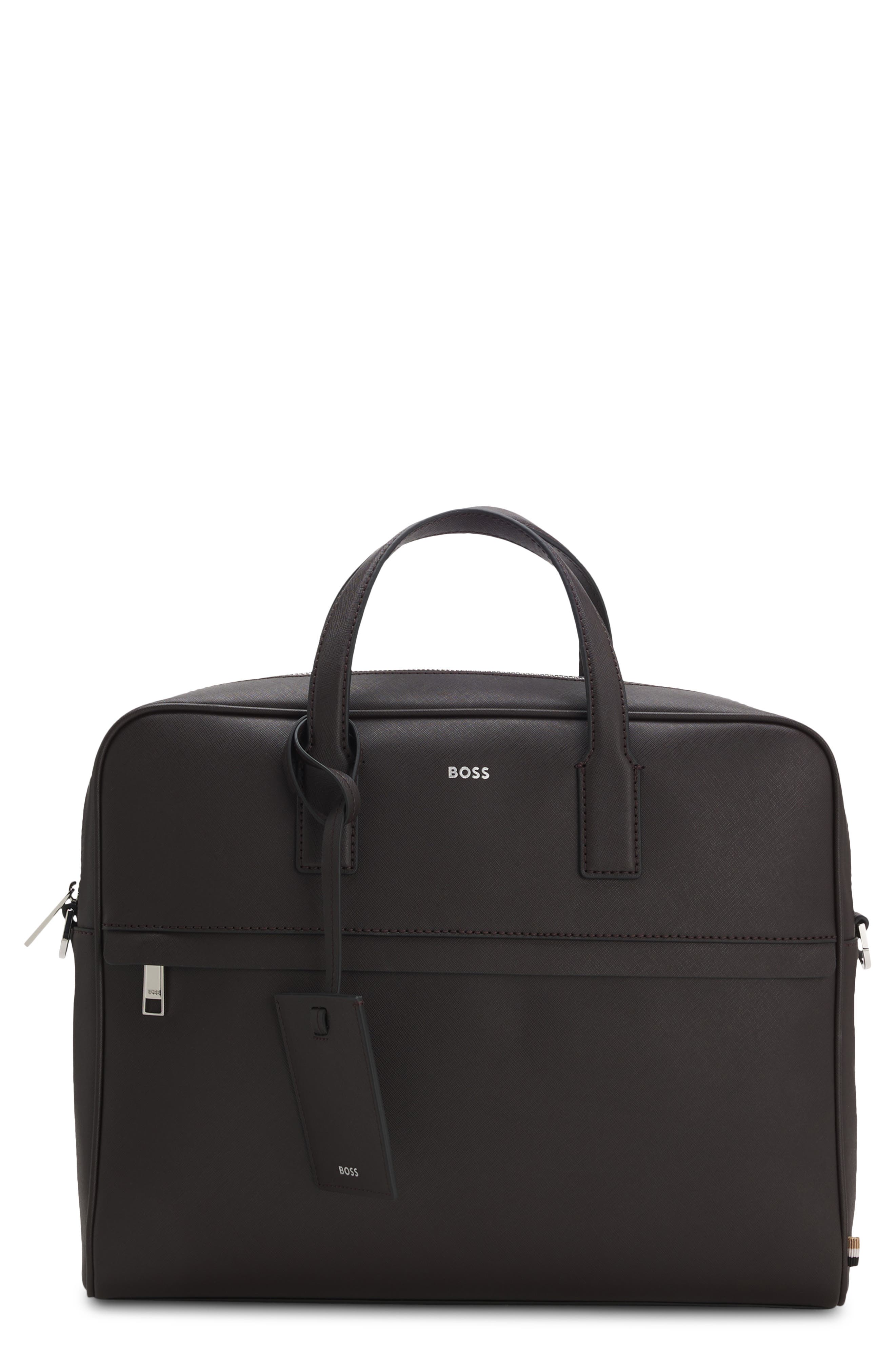 HUGO Zair Bonded Leather Document Case, Main, color, 