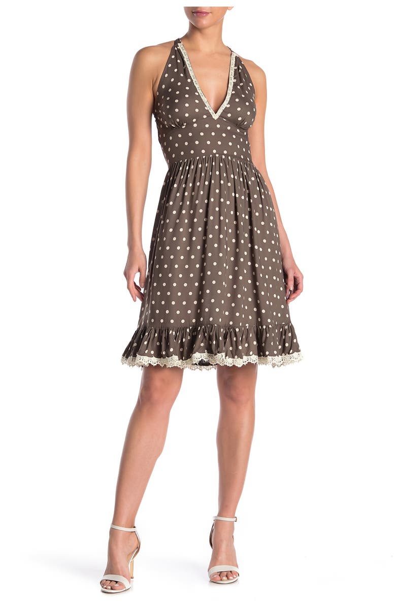 NOSTALGIA APPAREL Lace Trimmed Polka Dot Dress | Nordstromrack NOSTALGIA APPAREL Lace Trimmed Polka Dot Dress | Nordstromrack