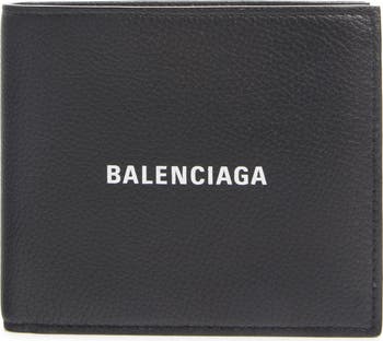 【BALENCIAGA】LOGO WALLET Balenciaga Black Leather Gradient Logo Small Zip Card Wallet