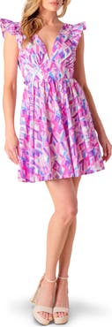 FLYING TOMATO Cap Sleeve Cotton Fit & Flare Dress
