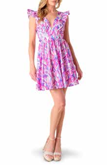 FLYING TOMATO Cap Sleeve Cotton Fit & Flare Dress