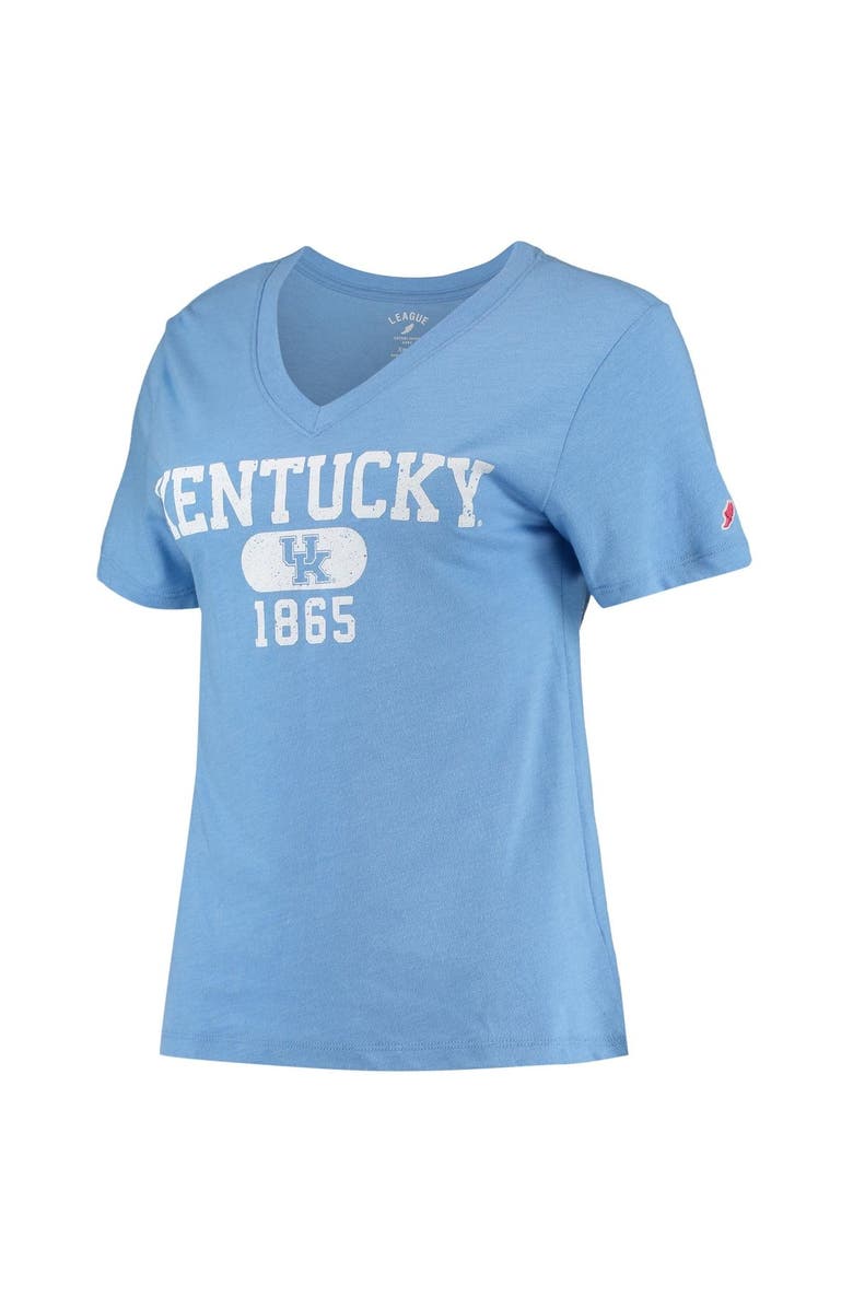LEAGUE COLLEGIATE WEAR Women's League Collegiate Wear Heathered Light Blue Kentucky Wildcats Intramural Boyfriend Tri-Blend V-Neck T-Shirt, Alternate, color, 