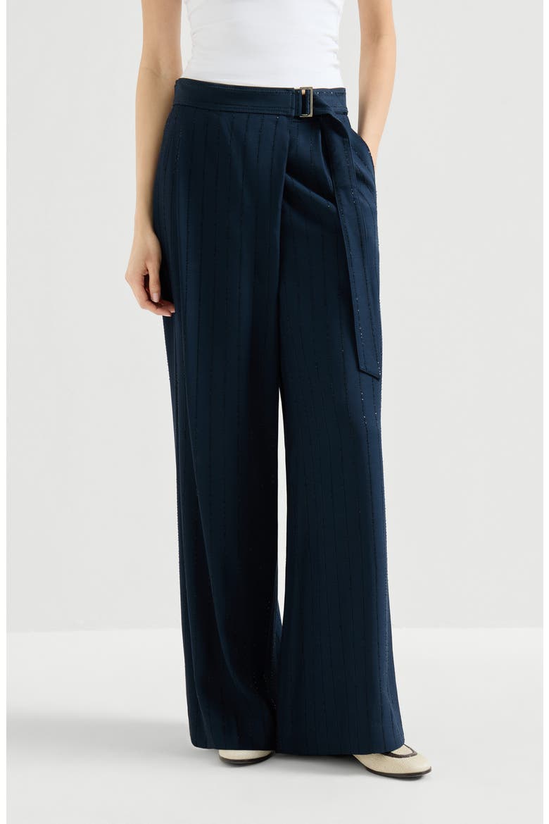 Dazzling chalk stripe trousers, Main, color, Blue