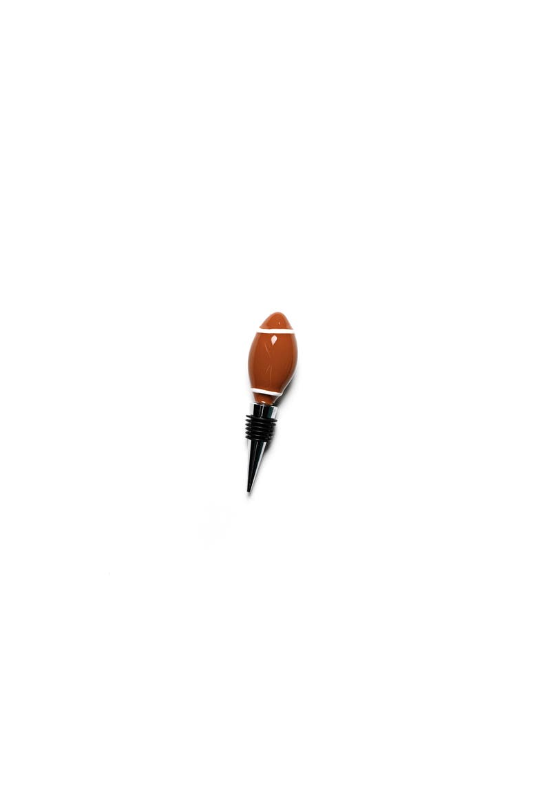 Football Bottle Stopper, Alternate, color, Brown