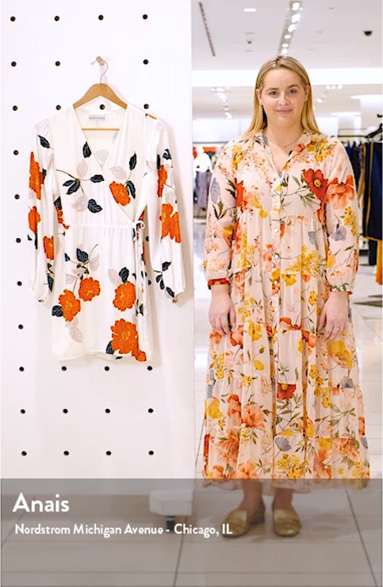 Passion Blossoms Long Sleeve Wrap Dress, sales video thumbnail