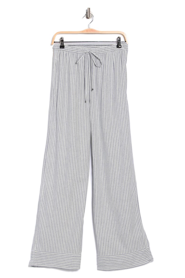 Stripe Wide Leg Pull-On Pants, Alternate, color, NAVY/ CREAM STATIC STRIPE