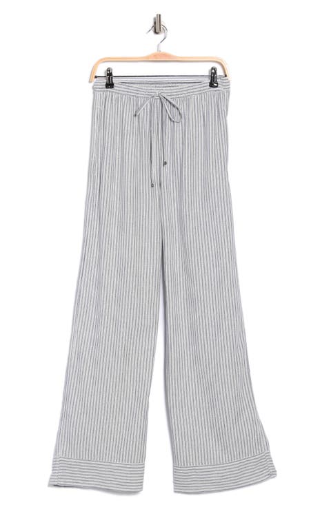 Stripe Wide Leg Pull-On Pants