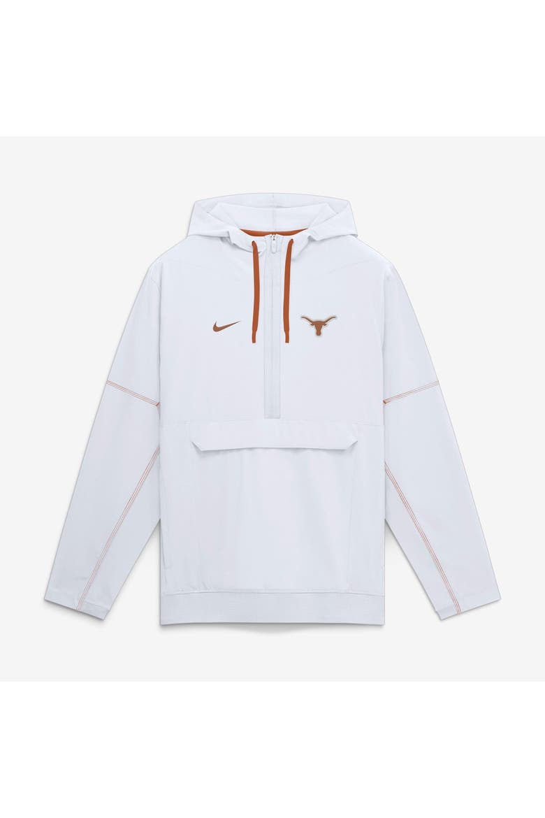 Men's Nike White Texas Longhorns 2026 Sideline Anorak Half-Zip Hooded Jacket, Main, color, White