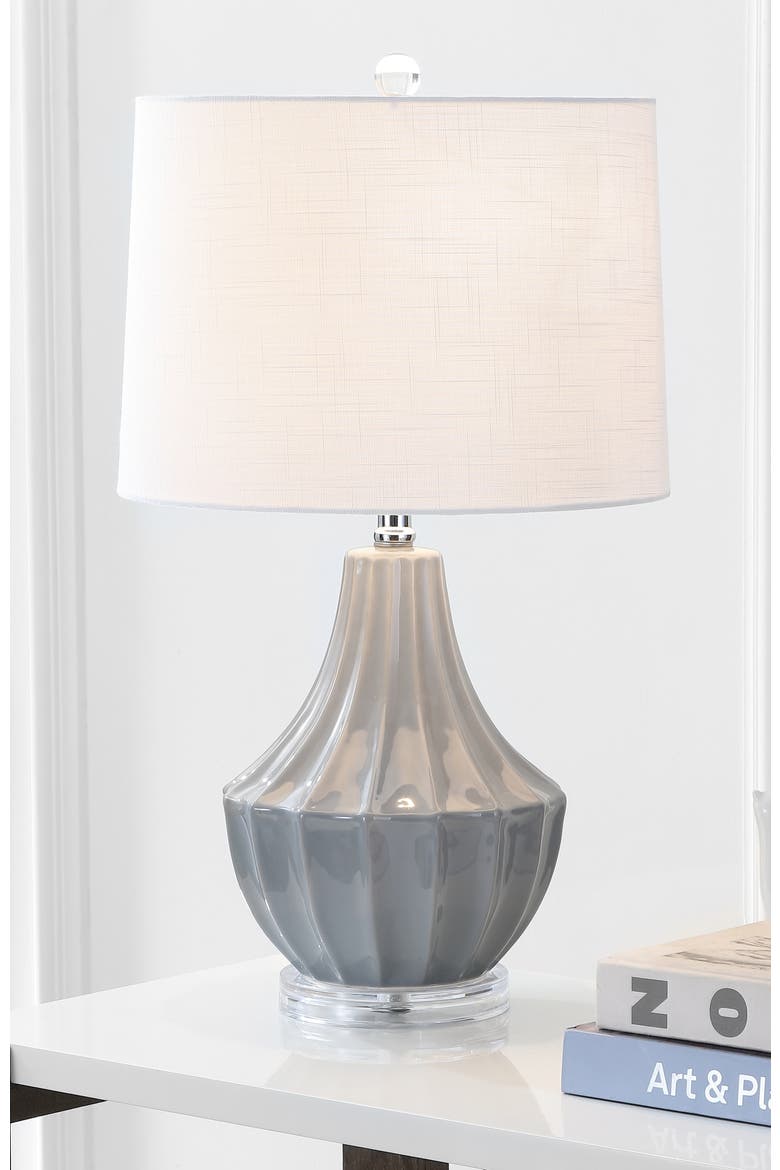 Tate Ceramic LED Table Lamp, Alternate, color, Gray