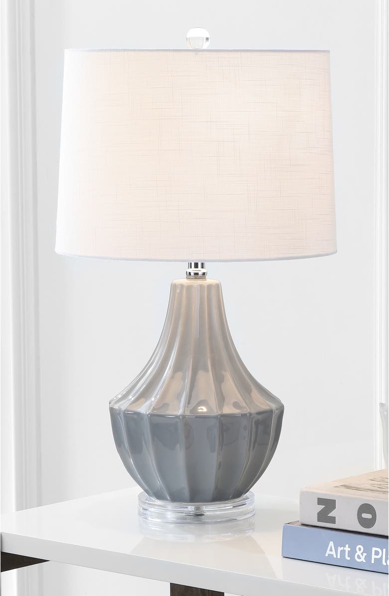 JONATHAN Y Tate Ceramic LED Table Lamp, Alternate, color, Gray