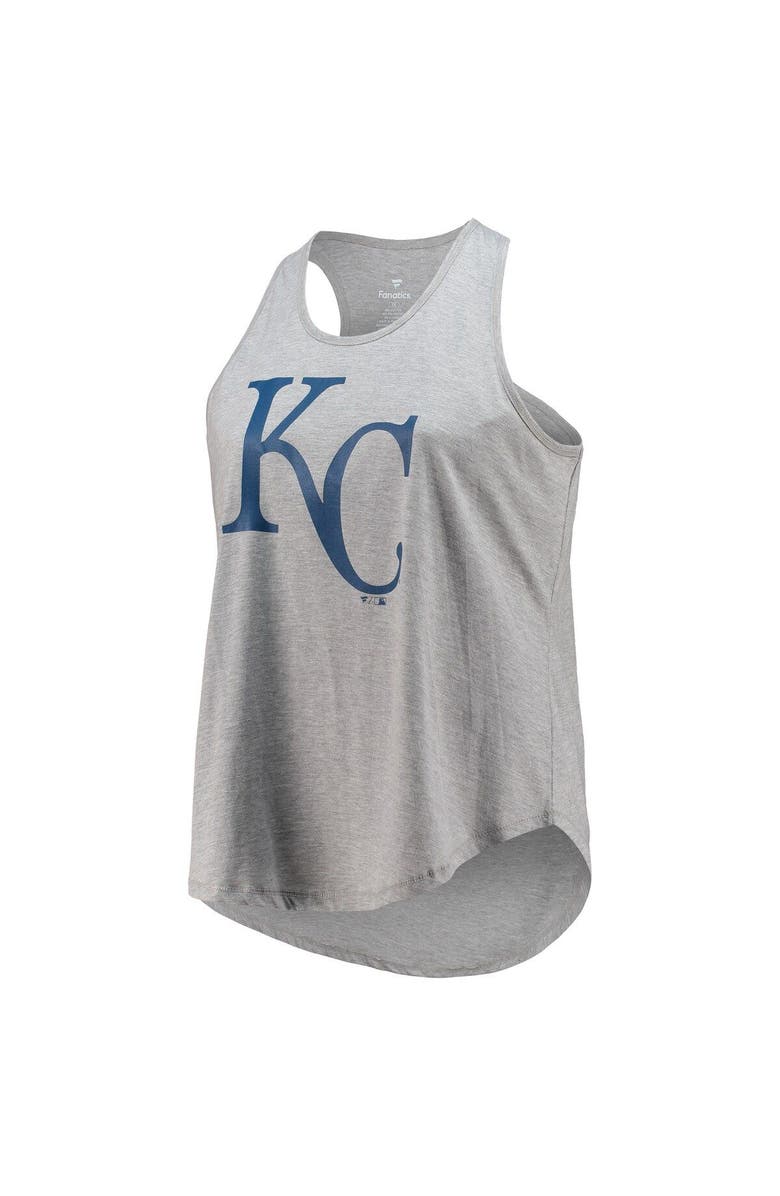 PROFILE Women's Heather Gray Kansas City Royals Plus Size Racerback Scoop Neck Tank Top, Alternate, color, 