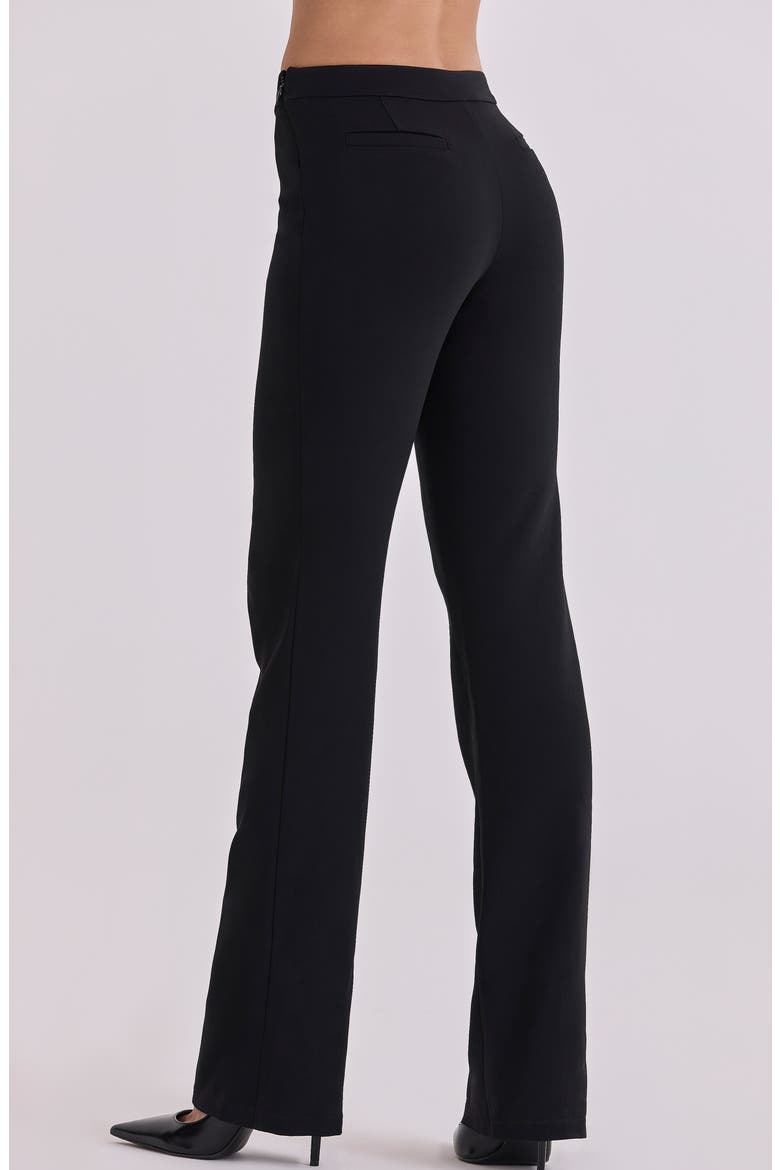 Chiara Straight Leg Crepe Trousers, Alternate, color, BLACK