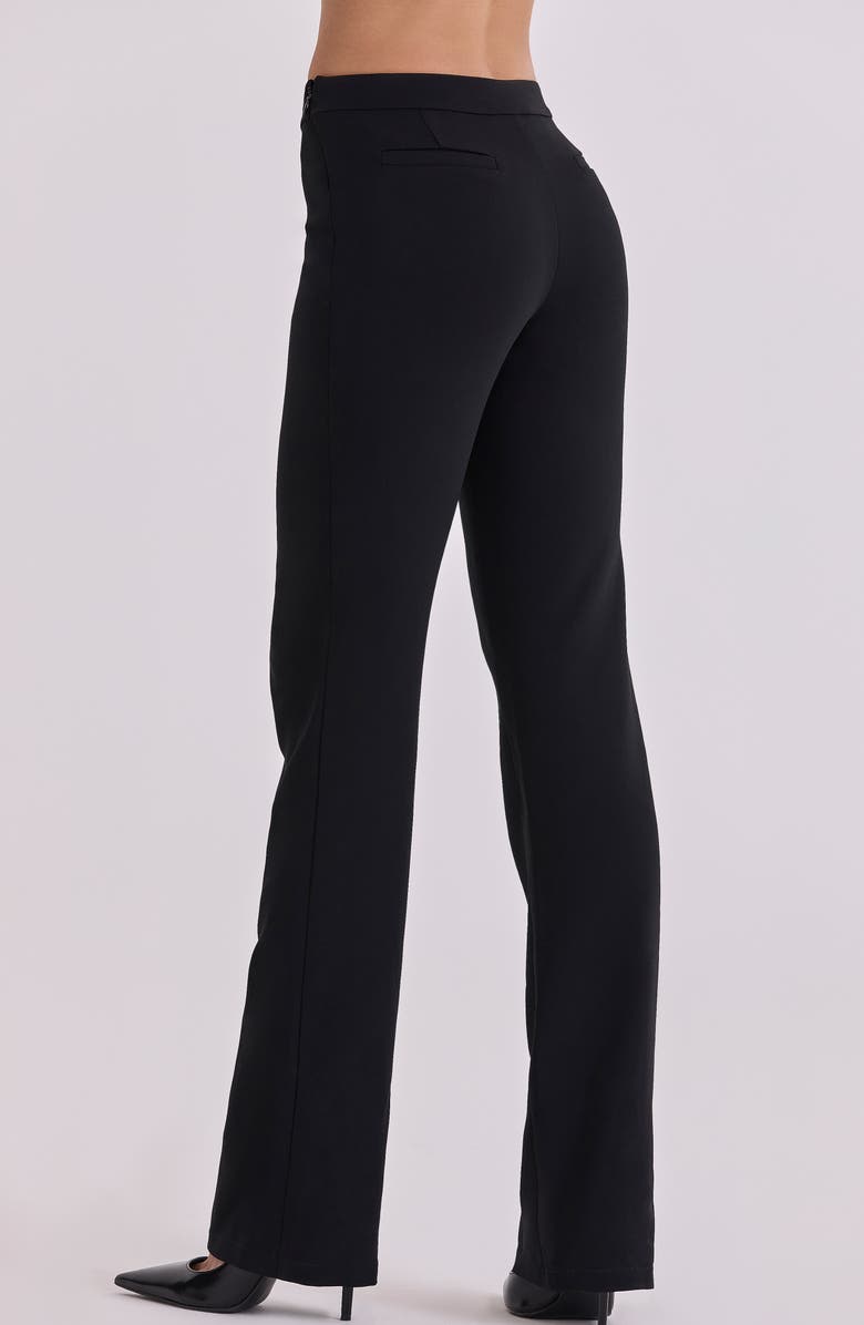 HOUSE OF CB Chiara Straight Leg Crepe Trousers, Alternate, color, Black