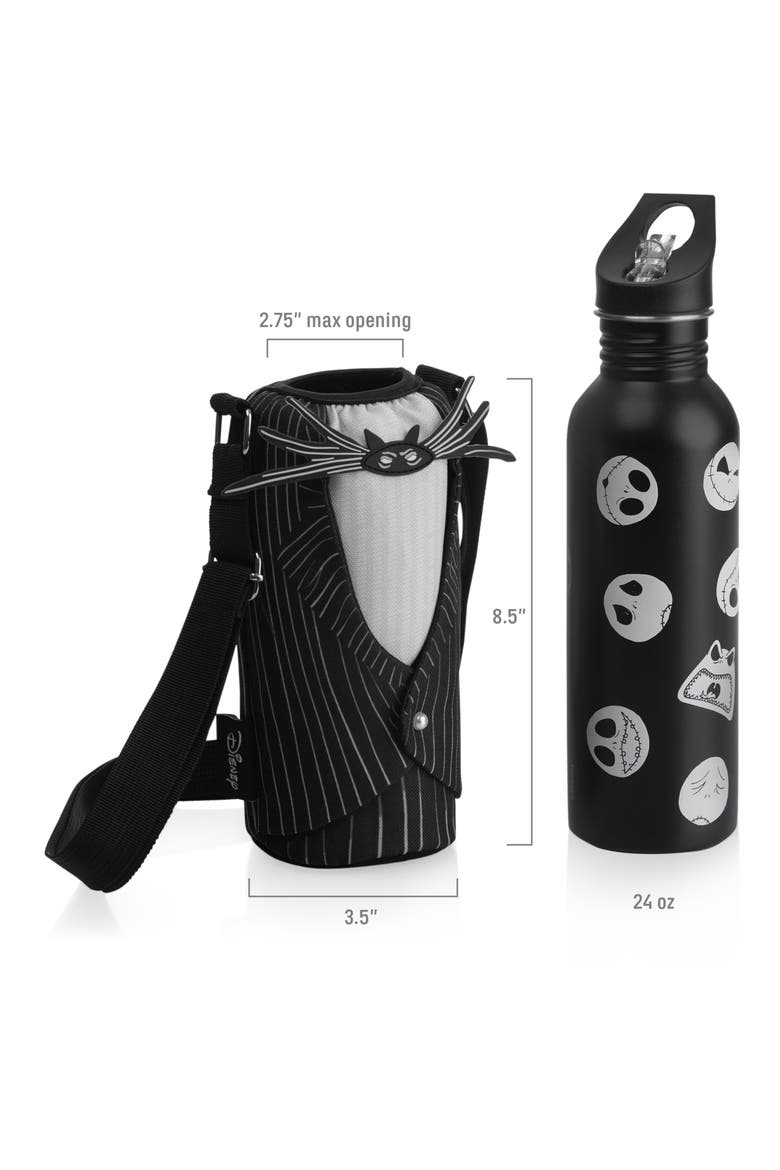 x Disney® Nightmare Before Christmas Jack Skellington Stainless Steel Water Bottle & Cooler Sling, Alternate, color, BLACK