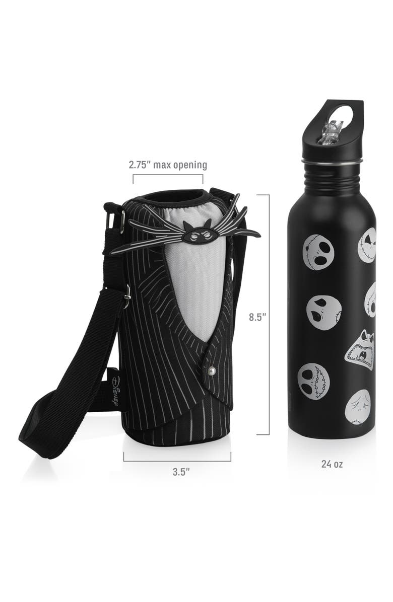 Picnic Time x Disney<sup>®</sup> Nightmare Before Christmas Jack Skellington Stainless Steel Water Bottle & Cooler Sling, Alternate, color, Black