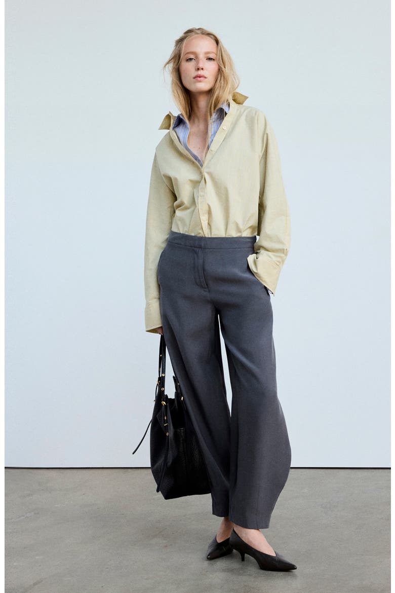 Modal Blend High Rise Balloon Hem Pants, Alternate, color, CHARCOAL