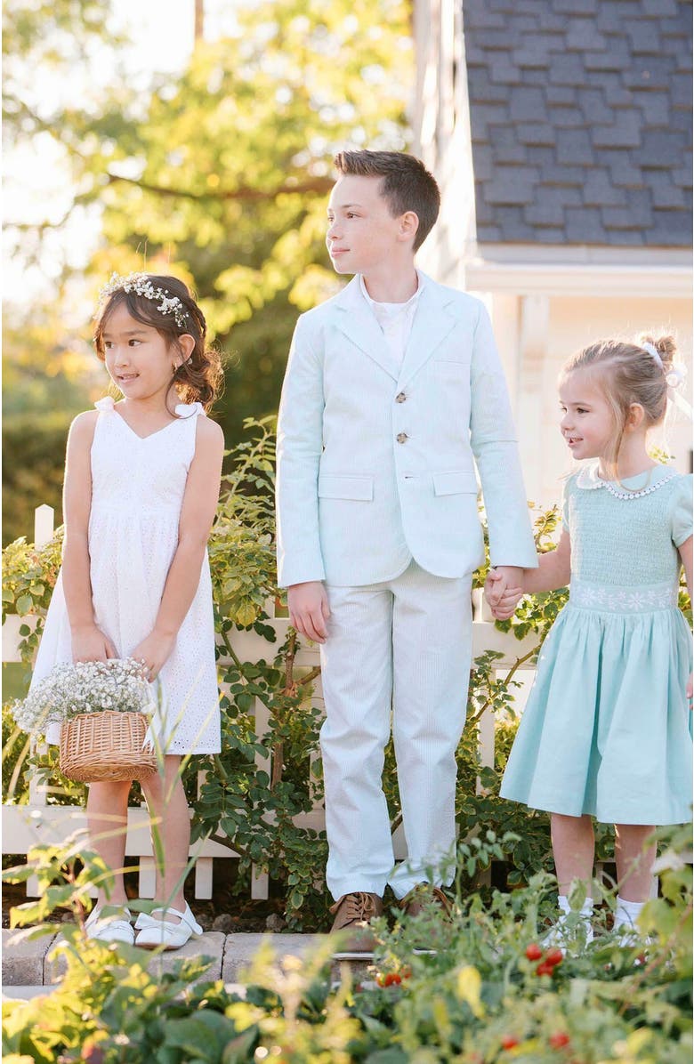 Hope & Henry Boys' Organic Seersucker Suit Pant, Toddler, Alternate, color, Mint Seersucker
