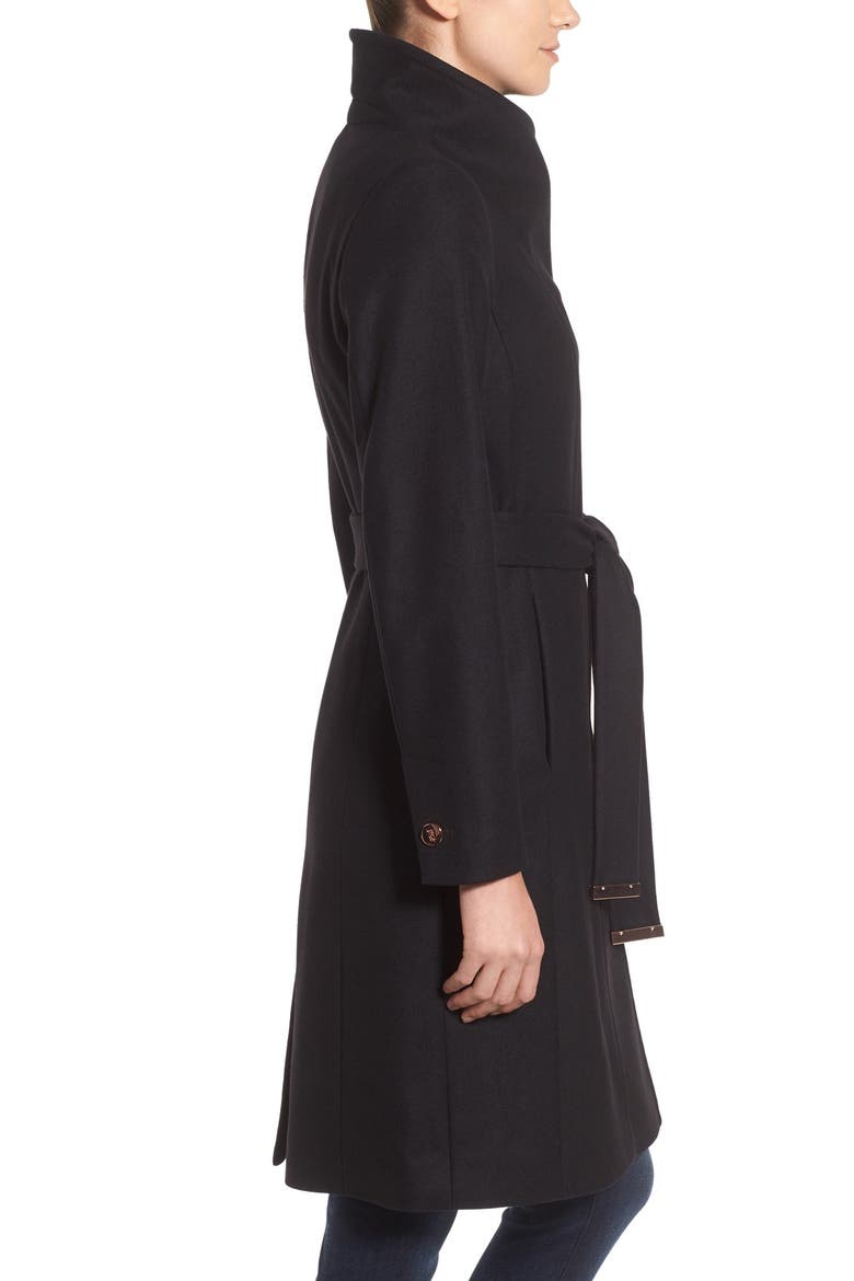 Wool Blend Wrap Coat, Alternate, color, BLACK