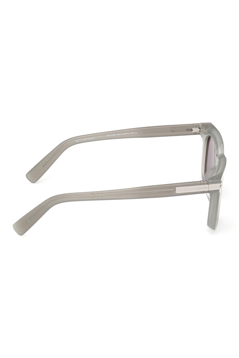50mm Geometric Sunglasses, Alternate, color, SHINY MILKY GREY