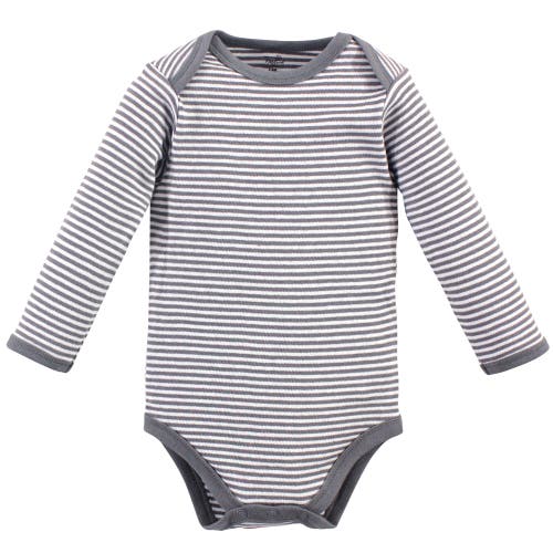 Touched By Nature Organic Cotton Long-sleeve Bodysuits In Blue