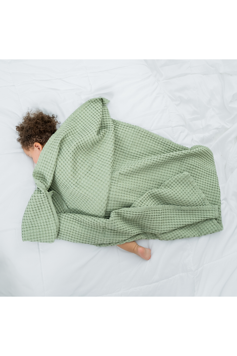 Baby Waffle Blankets, Alternate, color, Sage