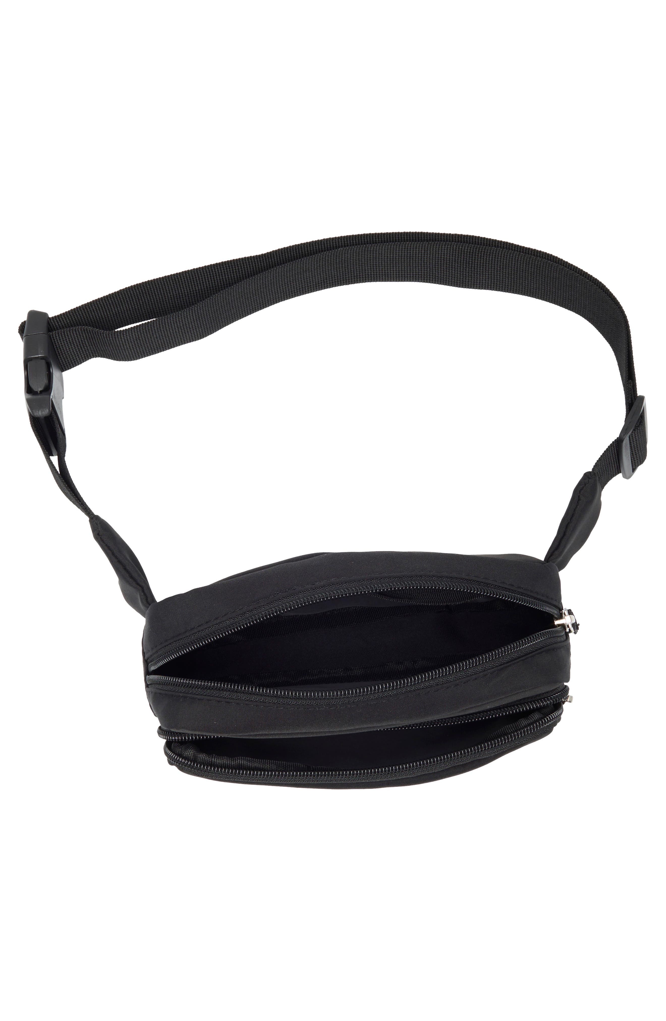 Double Zip Belt Bag, Alternate, color, BLACK
