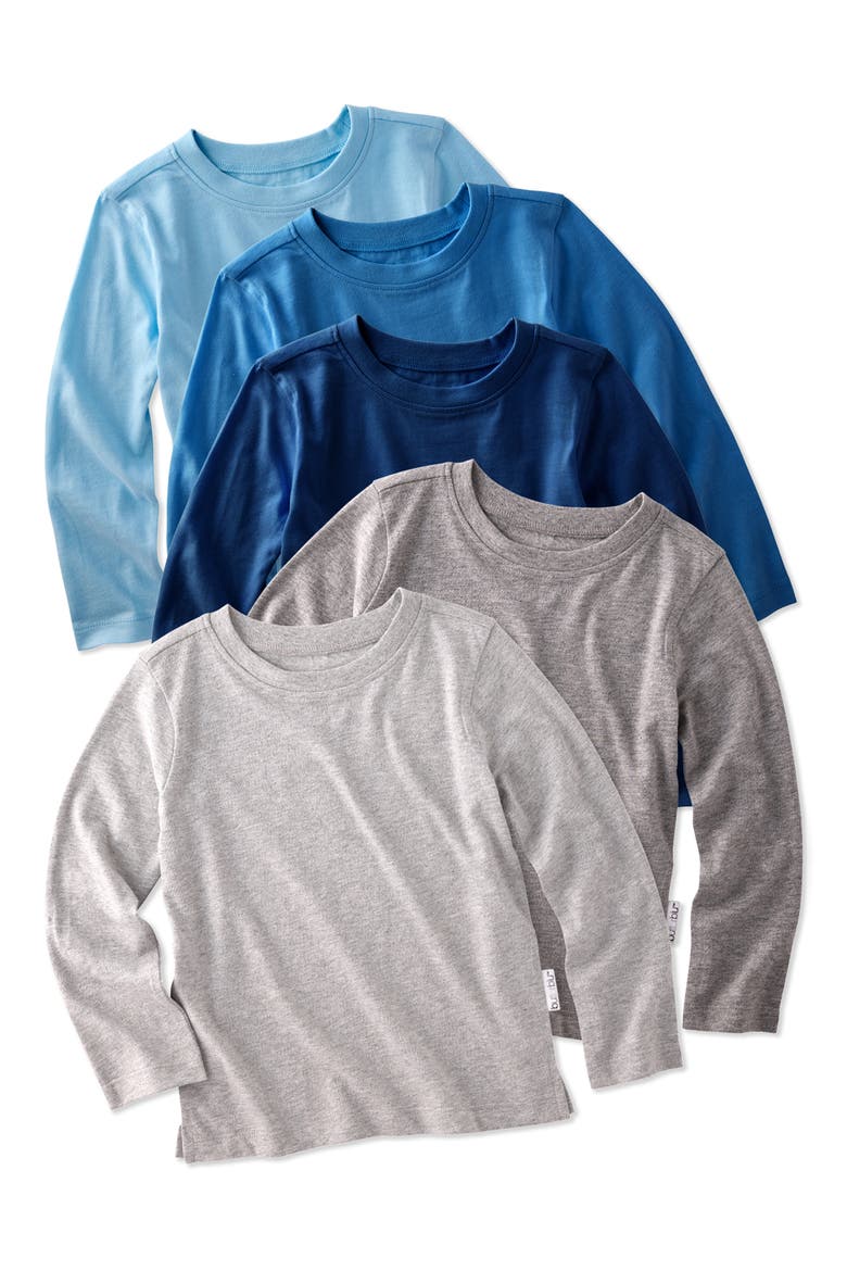 London 5-Pack Assorted Organic Cotton T-Shirts, Main, color, BLUE