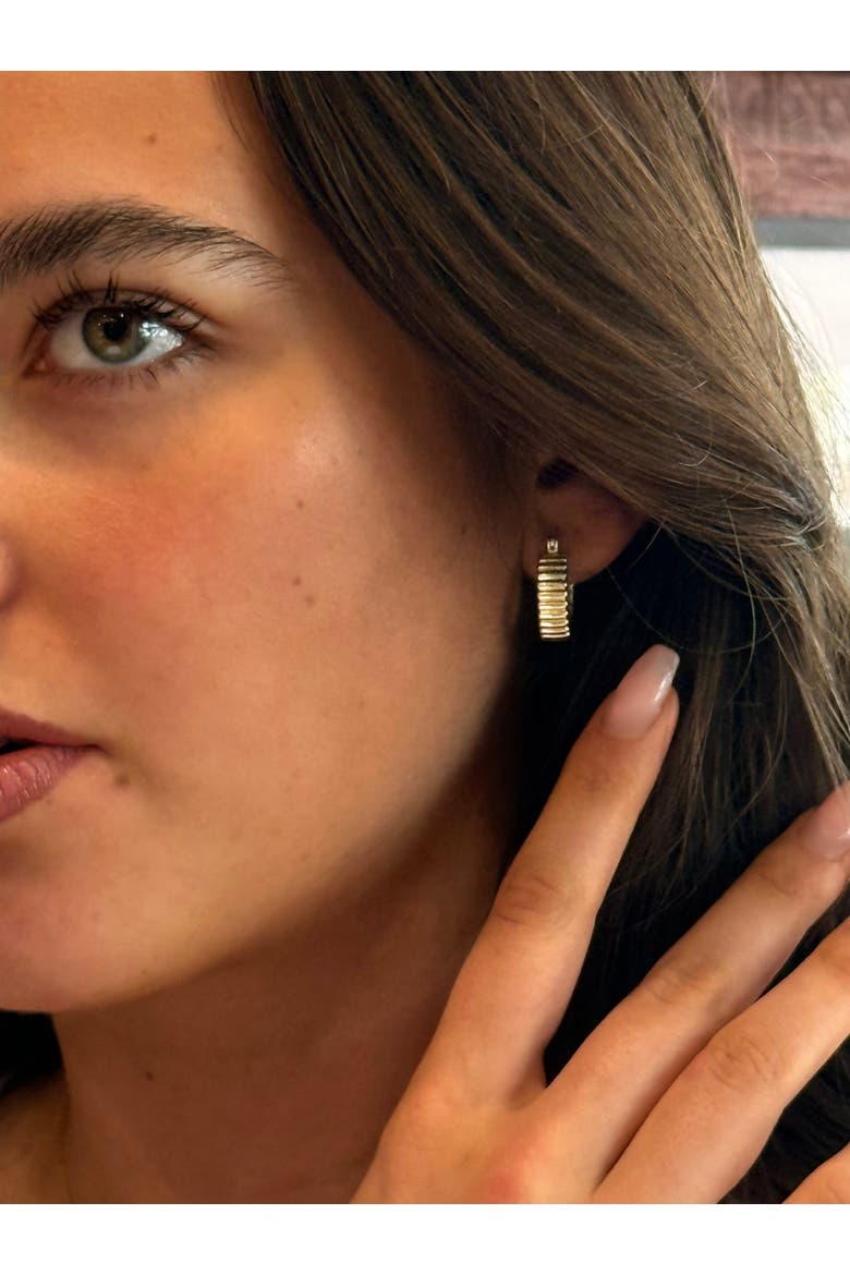 Jules Ridge Hoop Earrings, Alternate, color, Gold