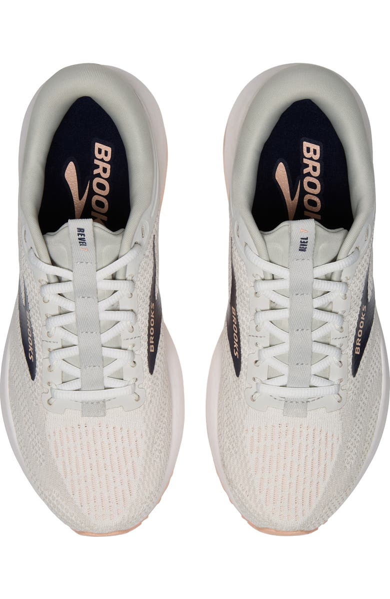 Brooks Revel 7 Hybrid Running Shoe, Alternate, color, Oyster/White/Tropical Peach