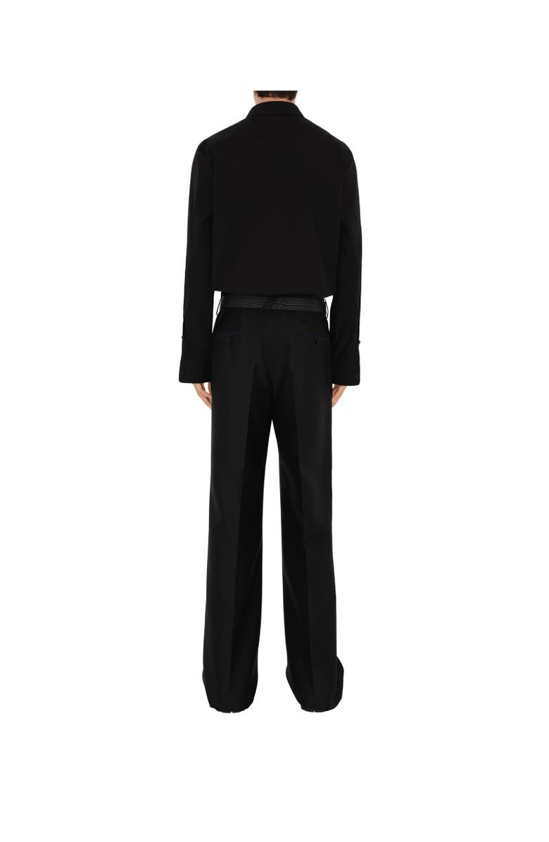 Burberry Slim Fit Cotton Shirt, Alternate, color, Black