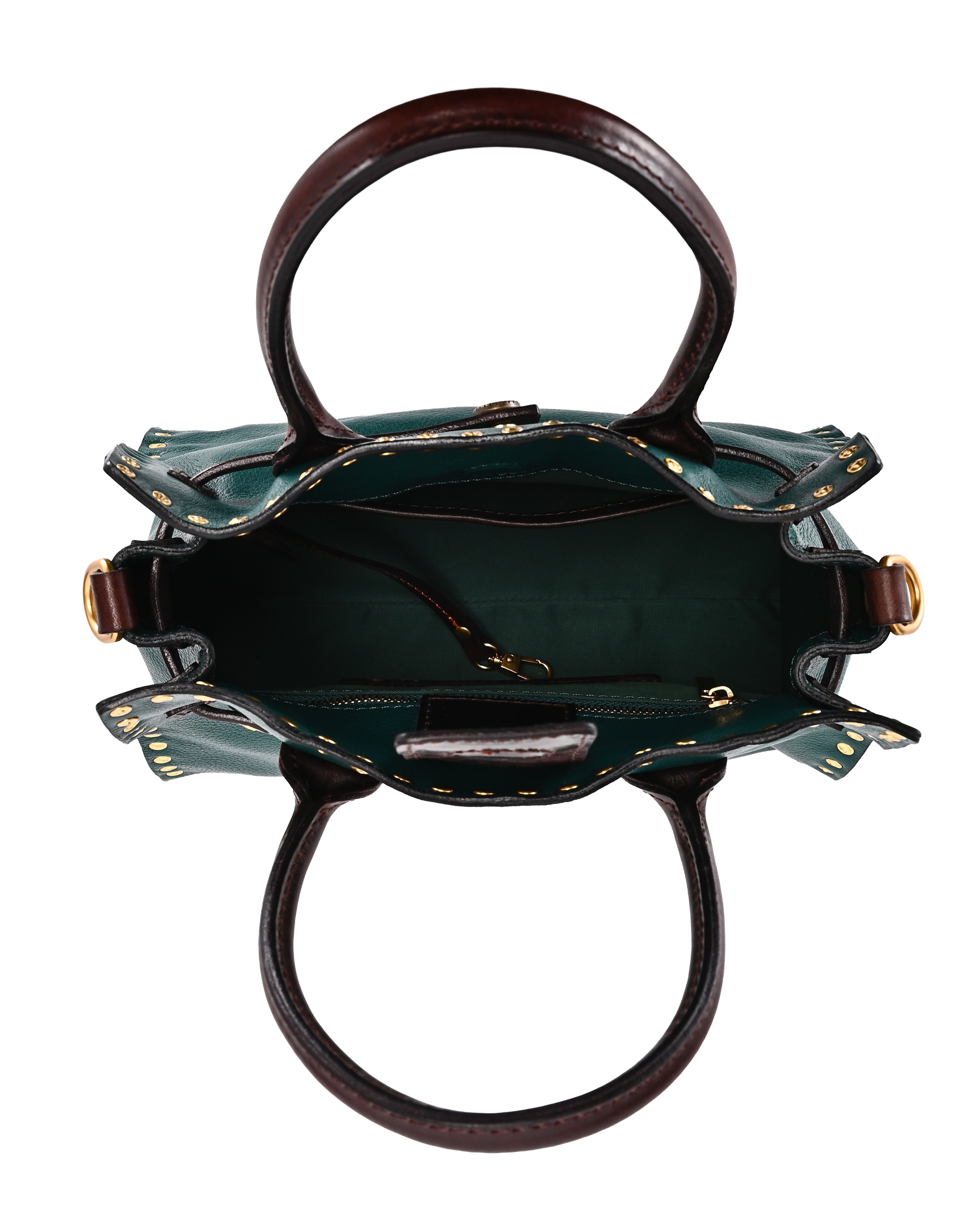 OLD TREND Westland Genuine Leather Studded Mini Tote, Alternate, color, Teal