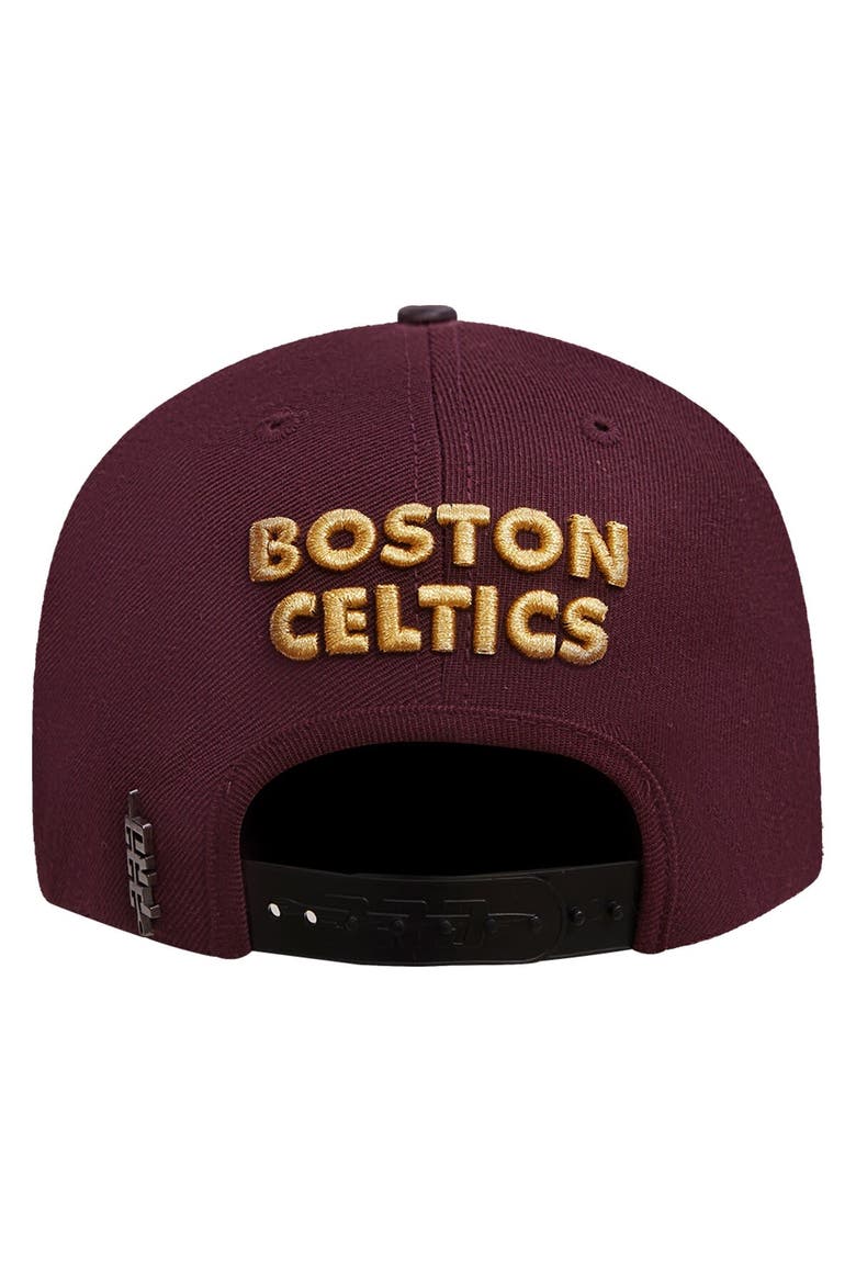 Men's Pro Standard Maroon/Black Boston Celtics Gold Rush 2-Tone Snapback Hat, Alternate, color, Maroon