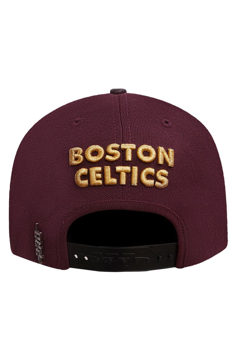 PRO STANDARD Men's Pro Standard Maroon/Black Boston Celtics Gold Rush 2-Tone Snapback Hat, Alternate, color,