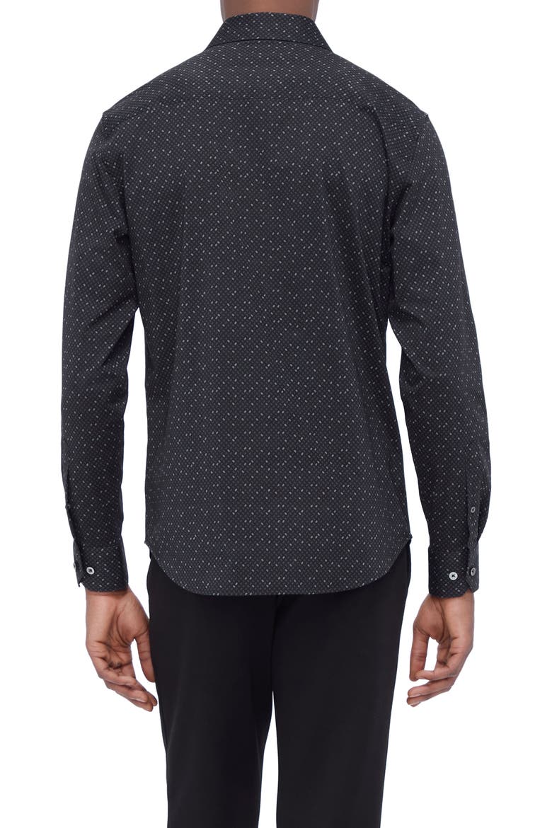 Jimmy OoohCotton® Geo Print Button-Up Shirt, Alternate, color, BLACK