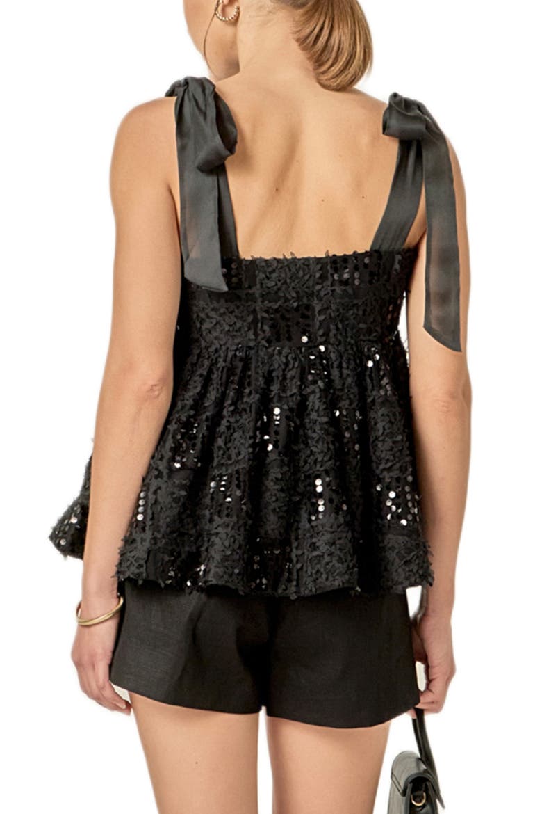 Sequins Bow Tank, Alternate, color, BLACK